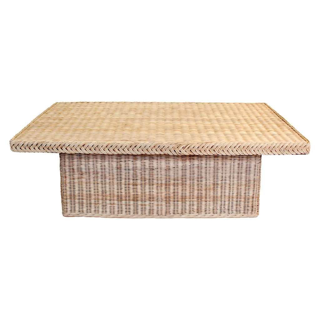 Braided Chatham Rectangular Wicker Coffee Table - The Well Appointed House