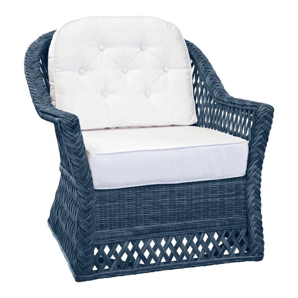 Rattan Trellis Lounge Chair - Accent Chairs - The Well Appointed House