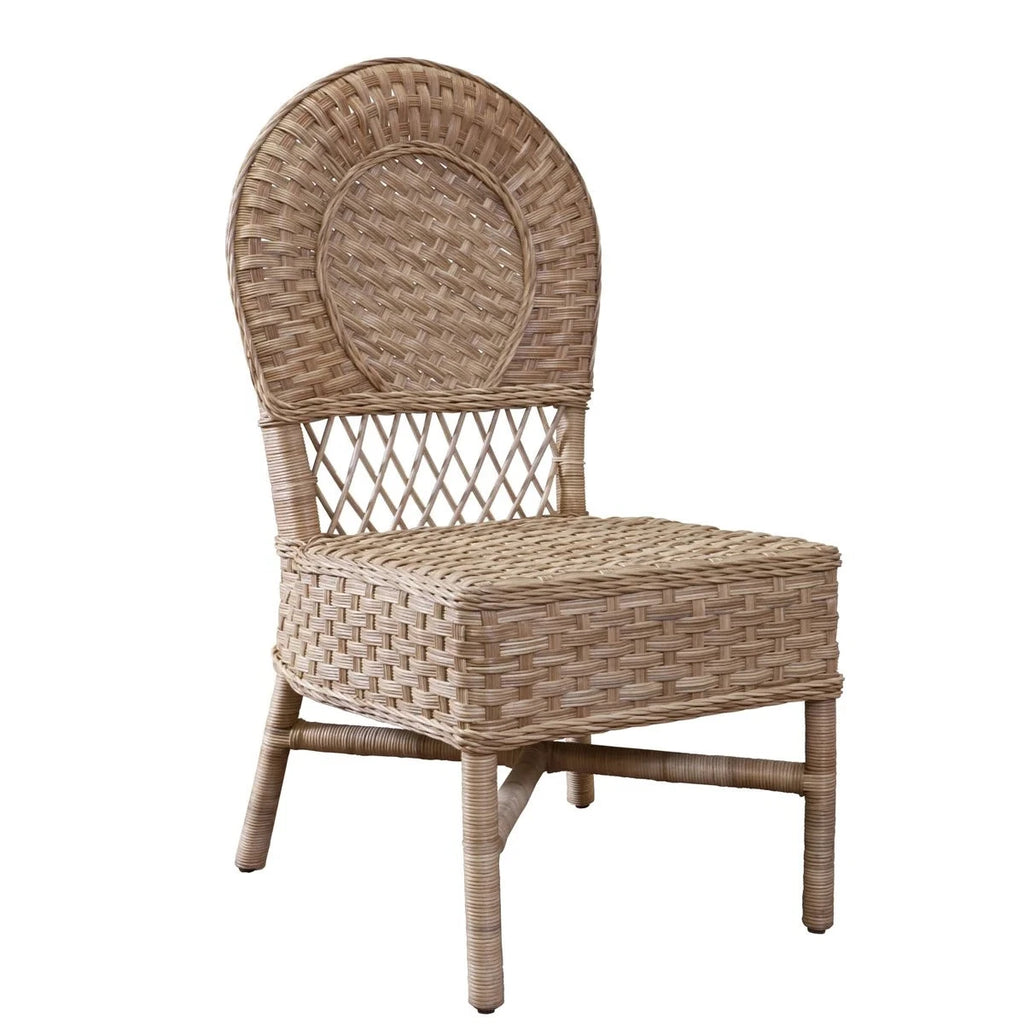 Rounded Back Woven Cheval Dining Chair - Dining Chairs - The Well Appointed House