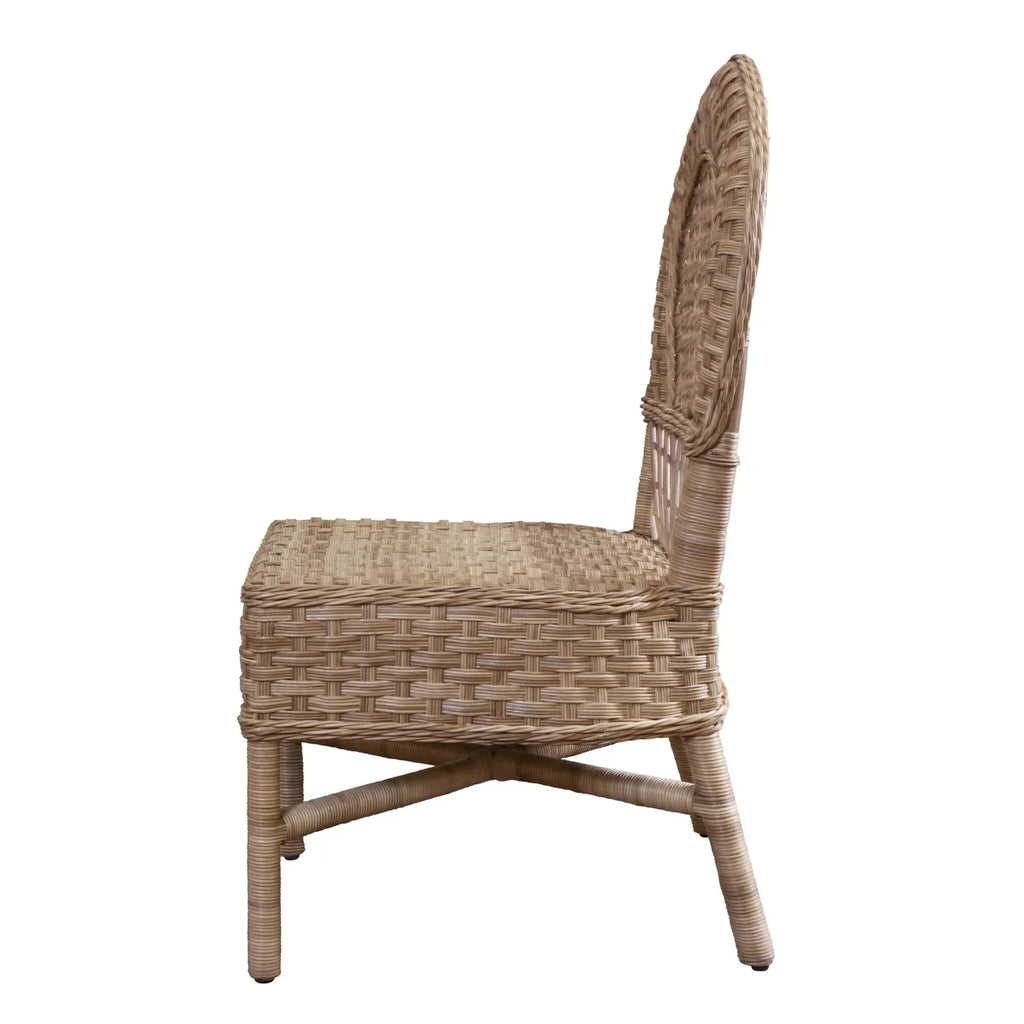 Rounded Back Woven Cheval Dining Chair - Dining Chairs - The Well Appointed House
