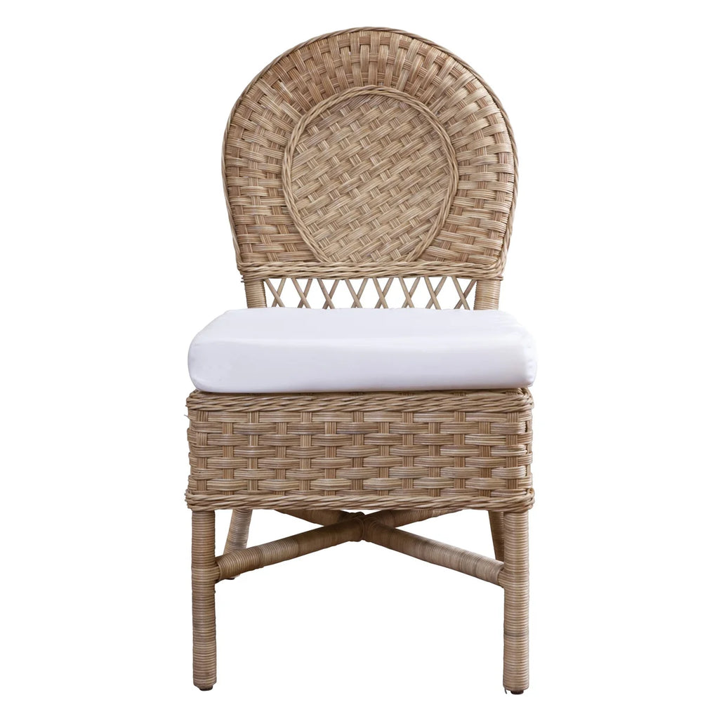 Rounded Back Woven Cheval Dining Chair - Dining Chairs - The Well Appointed House