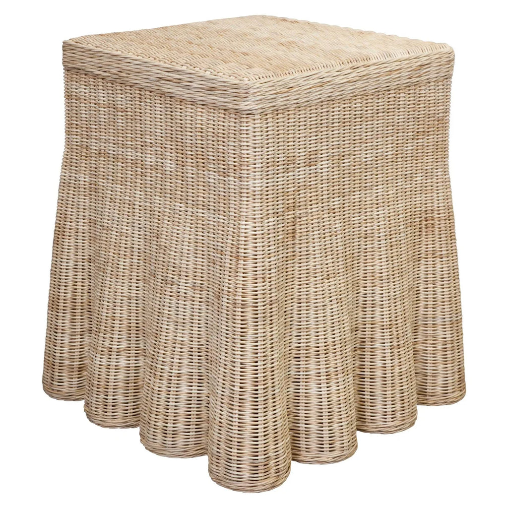 Harvested Rattan Scalloped Square Side Table - The Well Appointed House