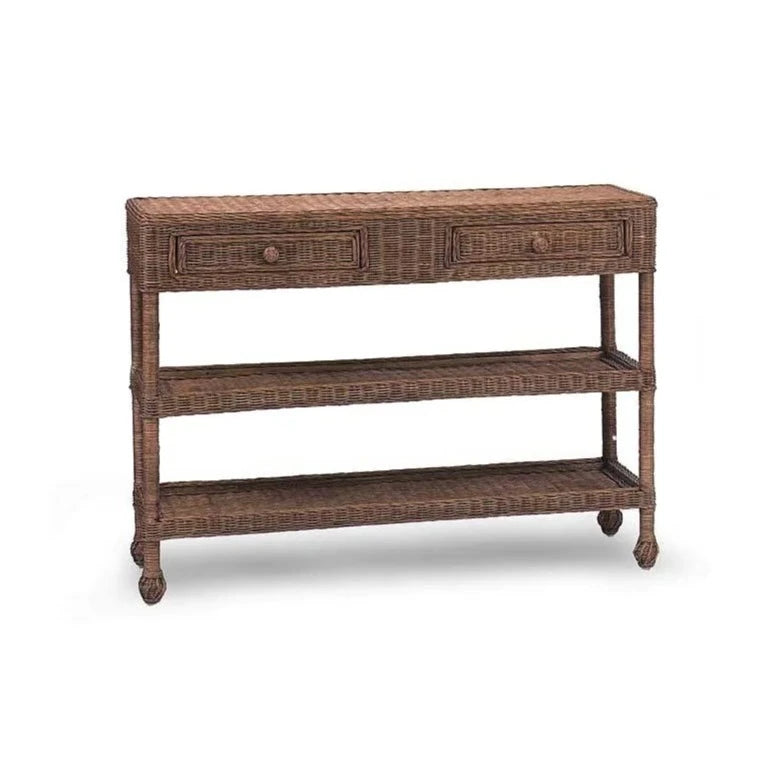 Harvested Rattan Wicker Two Drawer Buffet Table - The Well Appointed House
