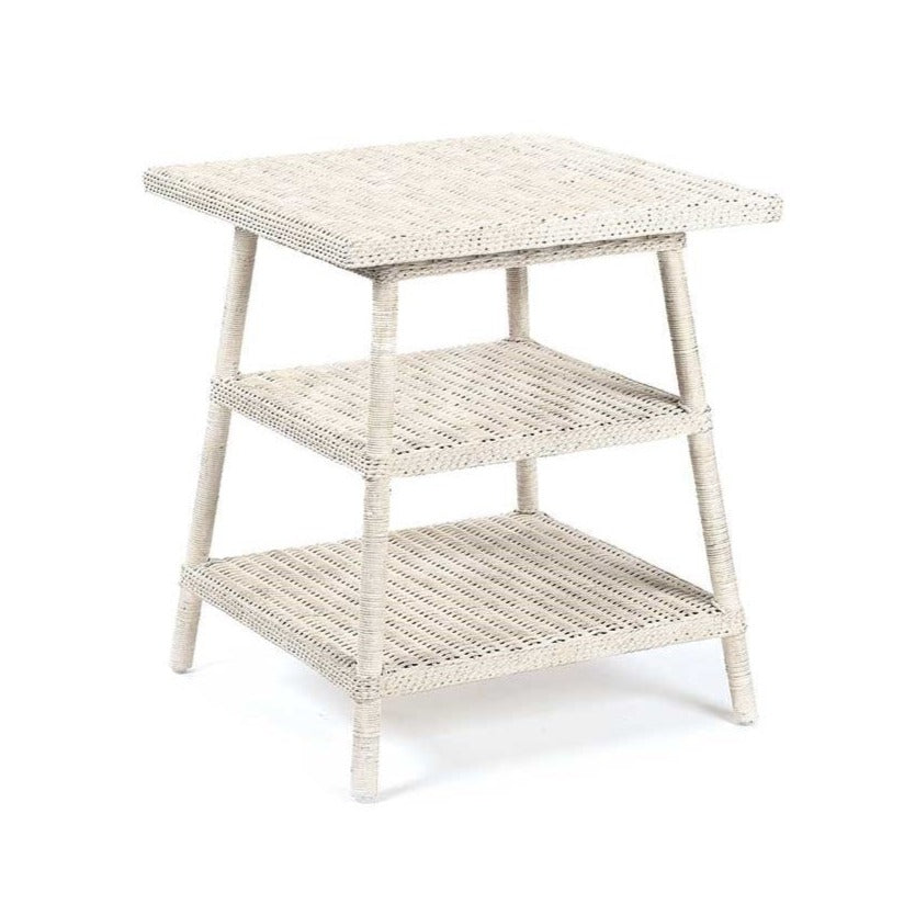 Three Tier Wicker End Table - Side & Accent Tables - The Well Appointed House