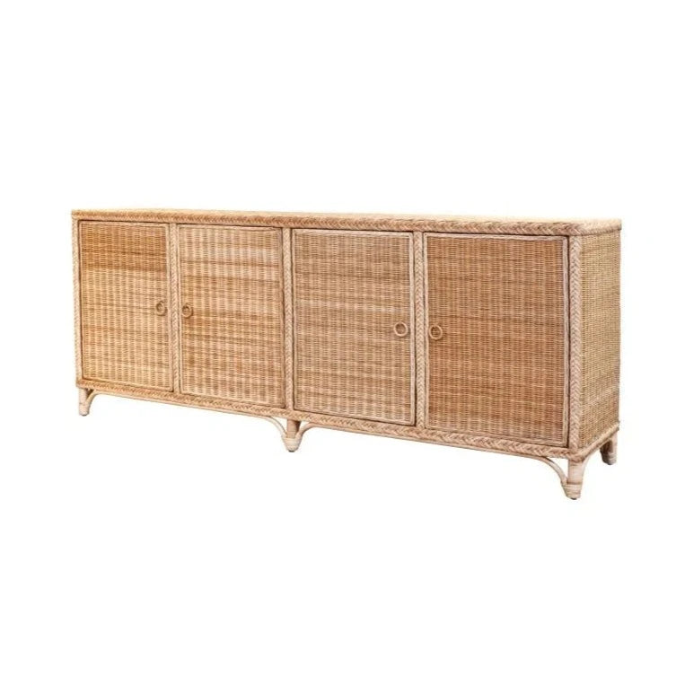 Four Door Wicker Credenza - The Well Appointed House