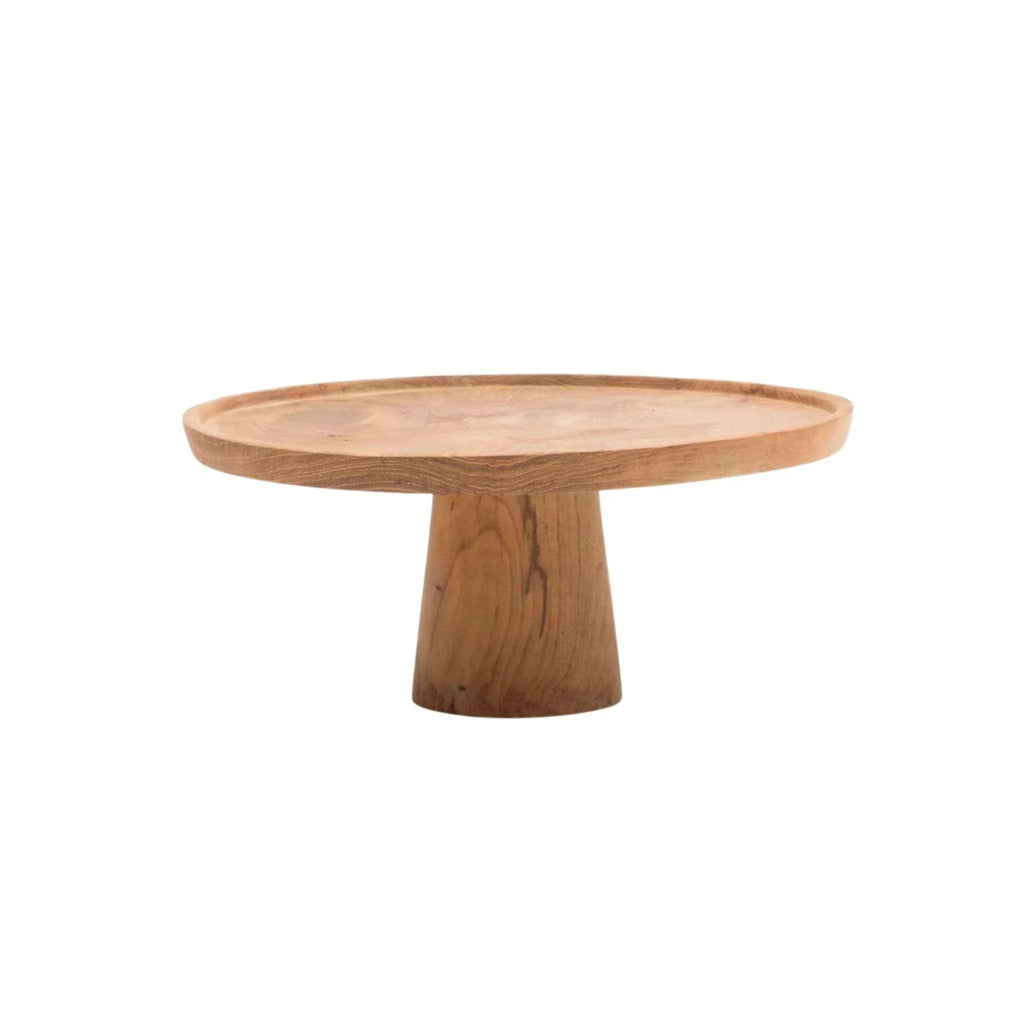 Medium Cake Stands in Natural Teak - Serveware - The Well Appointed House