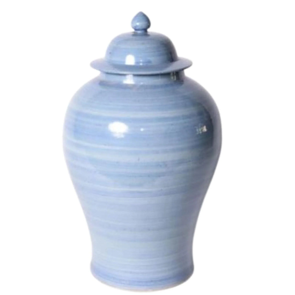 Medium Lake Blue Porcelain Temple Jar - Vases & Jars - The Well Appointed House