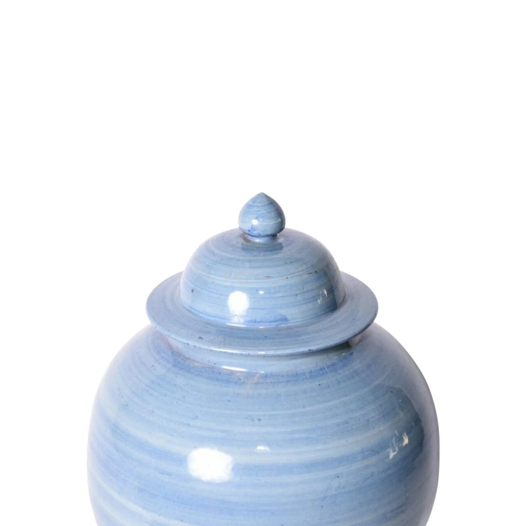 Medium Lake Blue Porcelain Temple Jar - Vases & Jars - The Well Appointed House