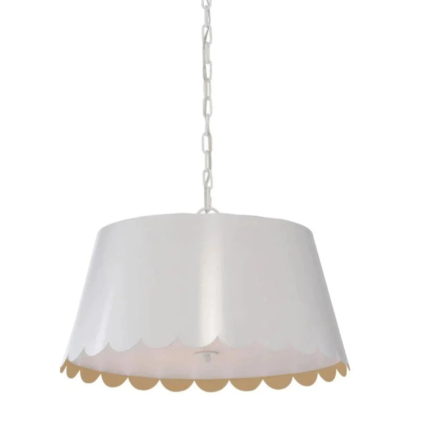 Meg Braff Small White Scalloped Pendant Light - Chandeliers & Pendants - The Well Appointed House