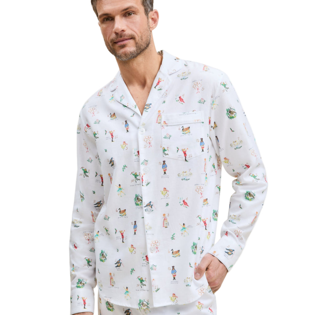 Men's Twill Pajama Set in 12 Days of Christmas - The Well Appointed House 