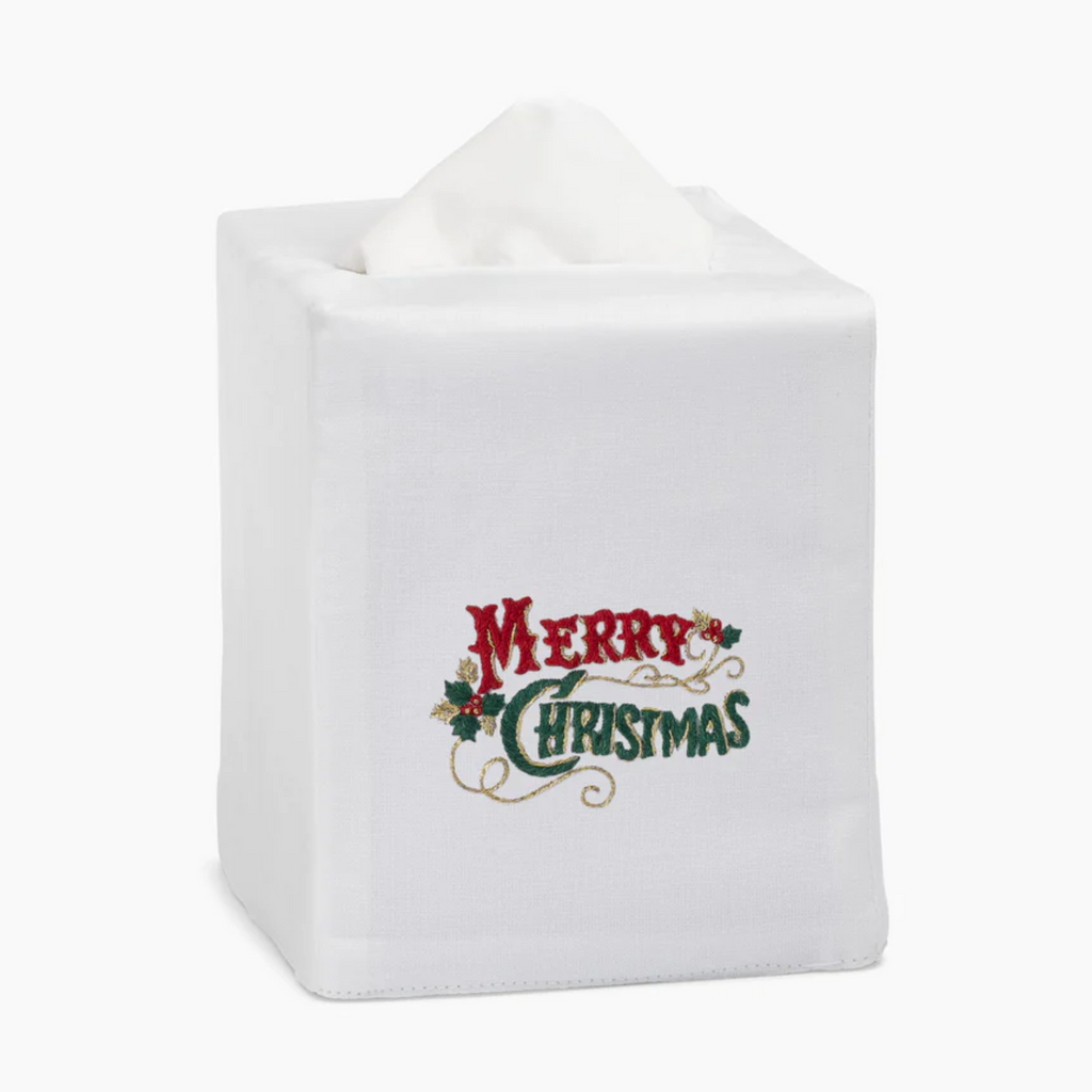 Set of Two Merry Christmas Classic Tissue Box Covers - The Well Appointed House