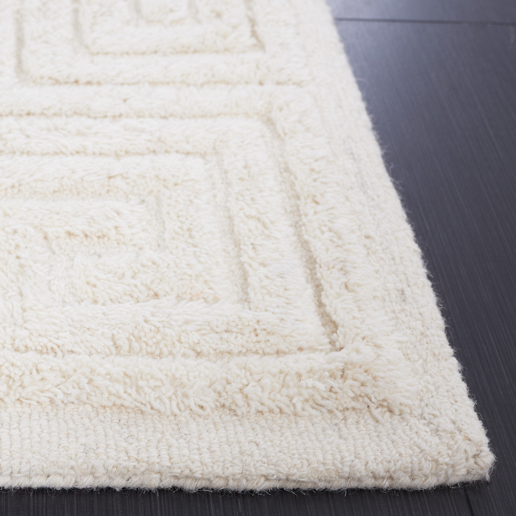 Ivory Area Rug With Greek Key Patterned Border - The Well Appointed House