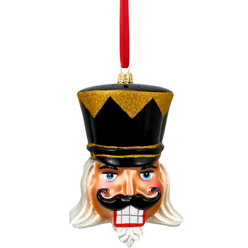 Midnight Black Glass Nutcracker Ornament - The Well Appointed House 