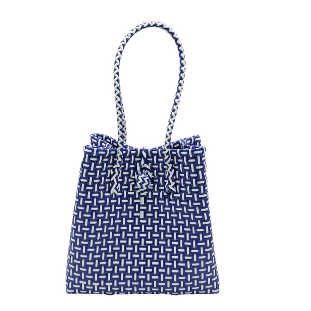Mini Ella Tote in Royal Blue Check - The Well Appointed House