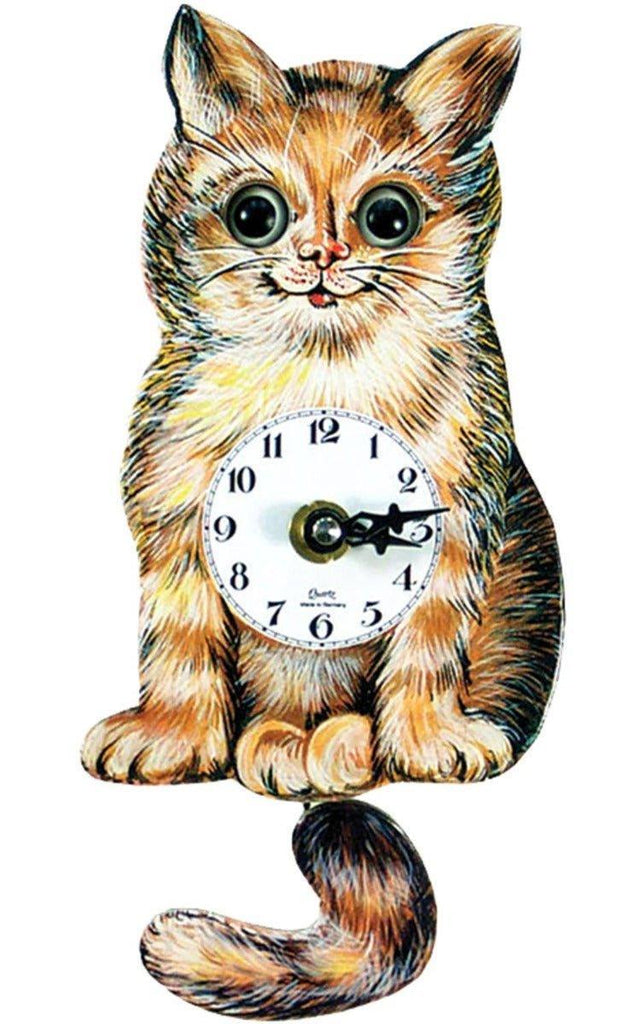Mini Engstler Black Forest Cat Clock With Moving Eyes & Tail - Halloween - The Well Appointed House