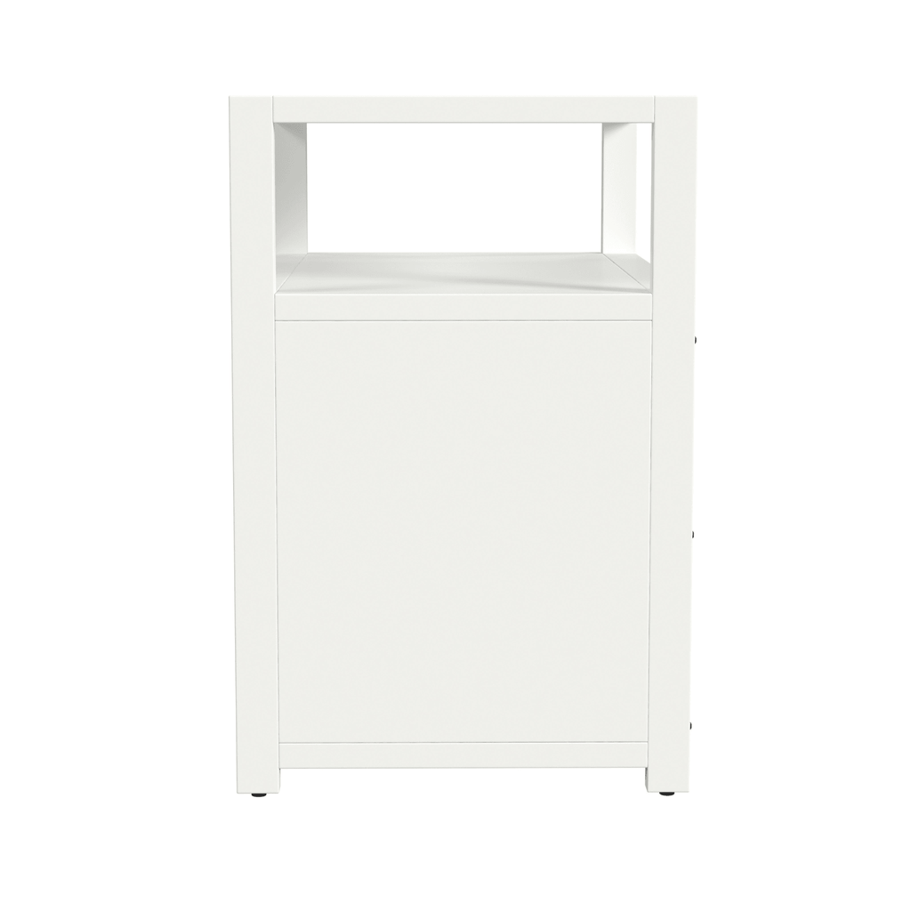 Minimalist White Two Drawer Wood Nightstand - Nightstands & Chests - The Well Appointed House