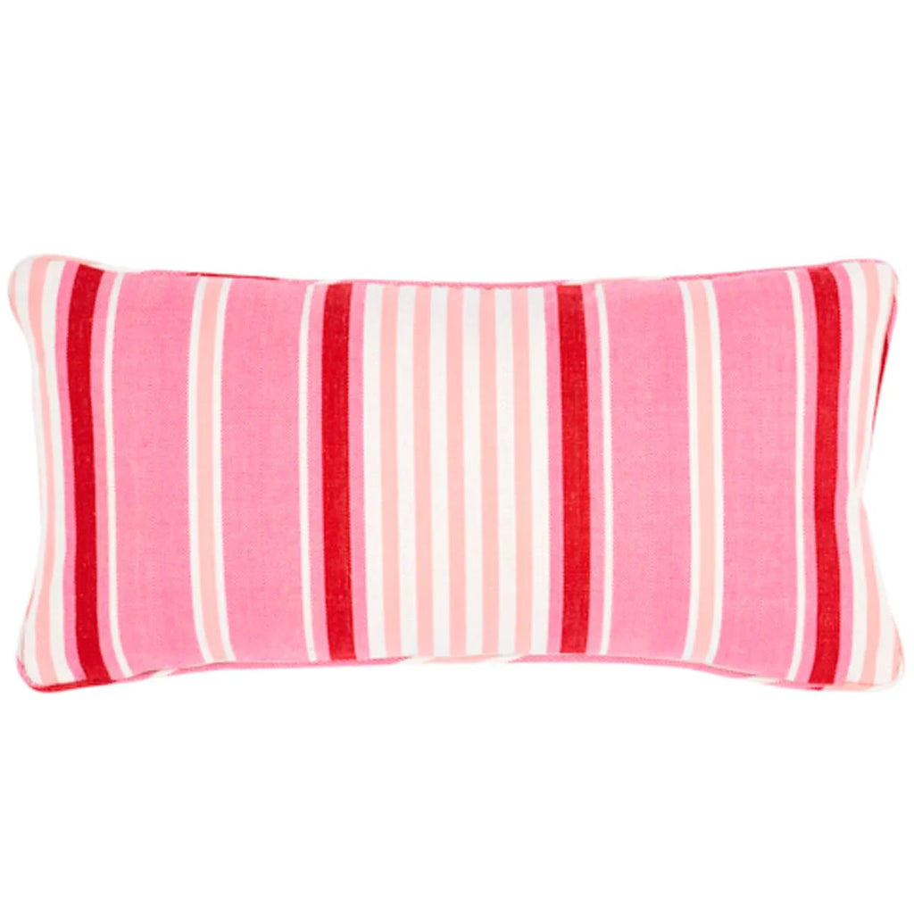 Minzer Cotton Stripe Pillow in Pink - Pillows - The Well Appointed House