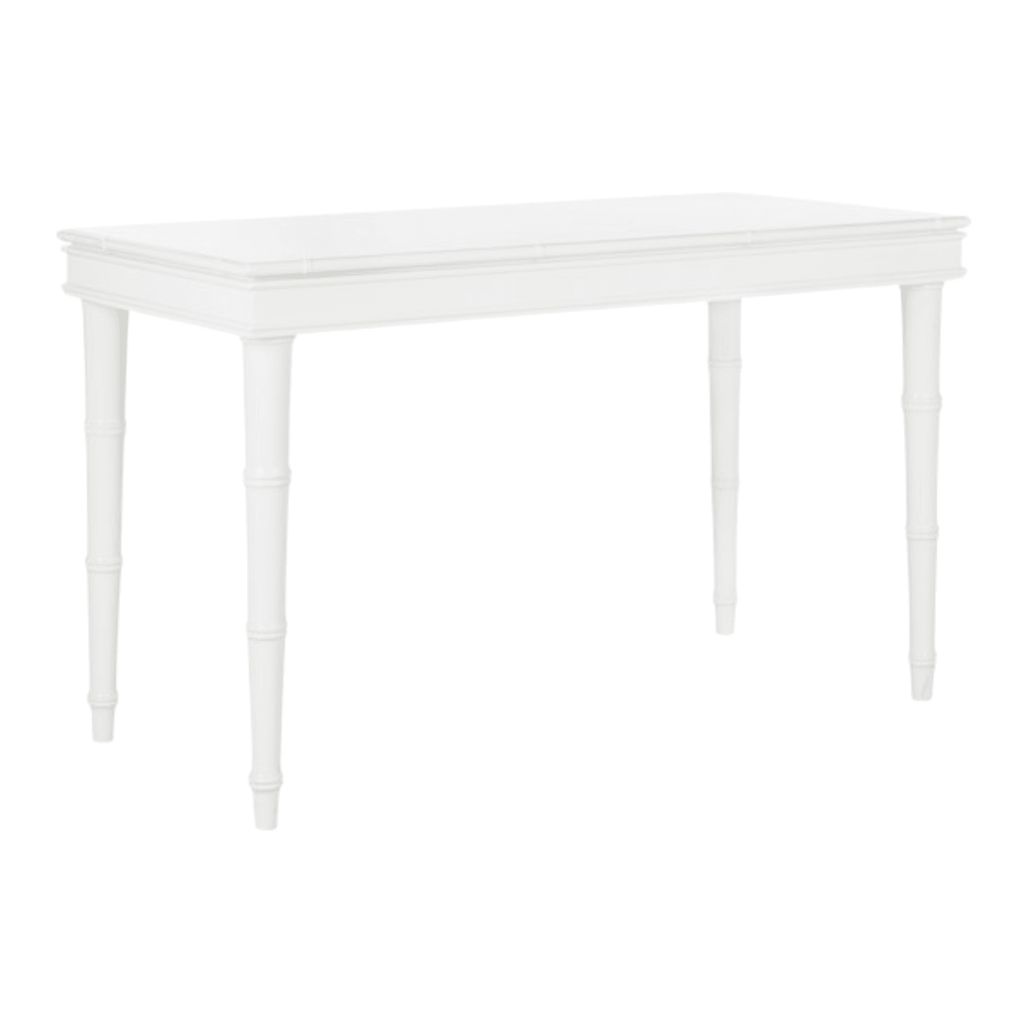 Modern Bamboo Writing Desk in White Lacquer - Desks & Desk Chairs - The Well Appointed House