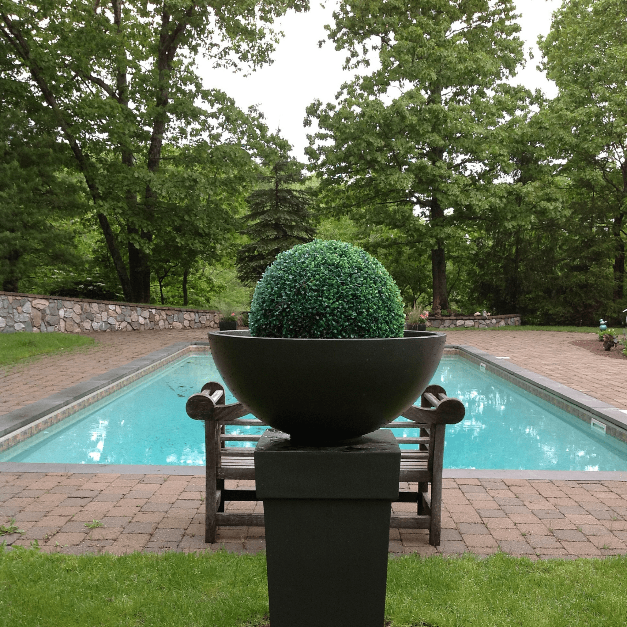shallow outdoor plant pots Modern Bowl Garden Planter – The Well Appointed House