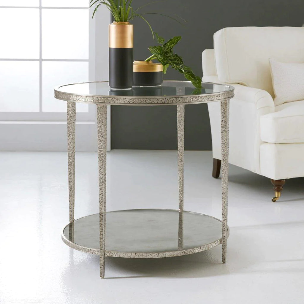 Modern History Antique Aluminum Sculpture Round Accent Table - Side & Accent Tables - The Well Appointed House