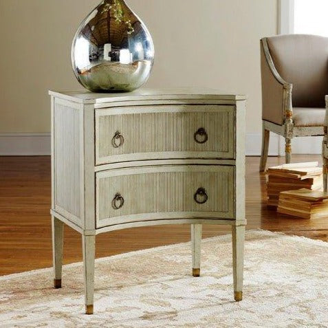 Modern History Painted Gustavian Bedside Chest in Antique Grey or Cream - Side & Accent Tables - The Well Appointed House