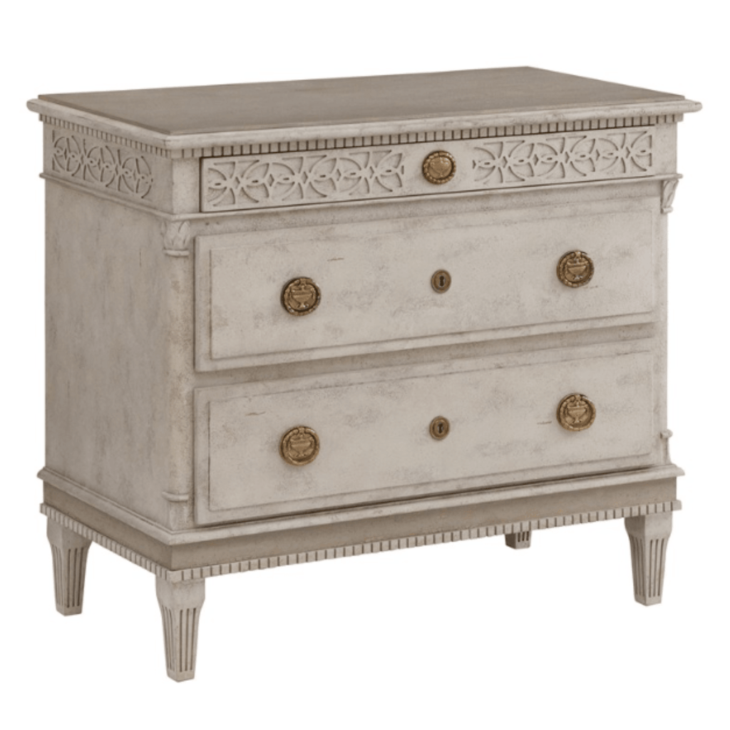 Modern History Small Gustavian Bedside Chest - Nightstands & Chests - The Well Appointed House