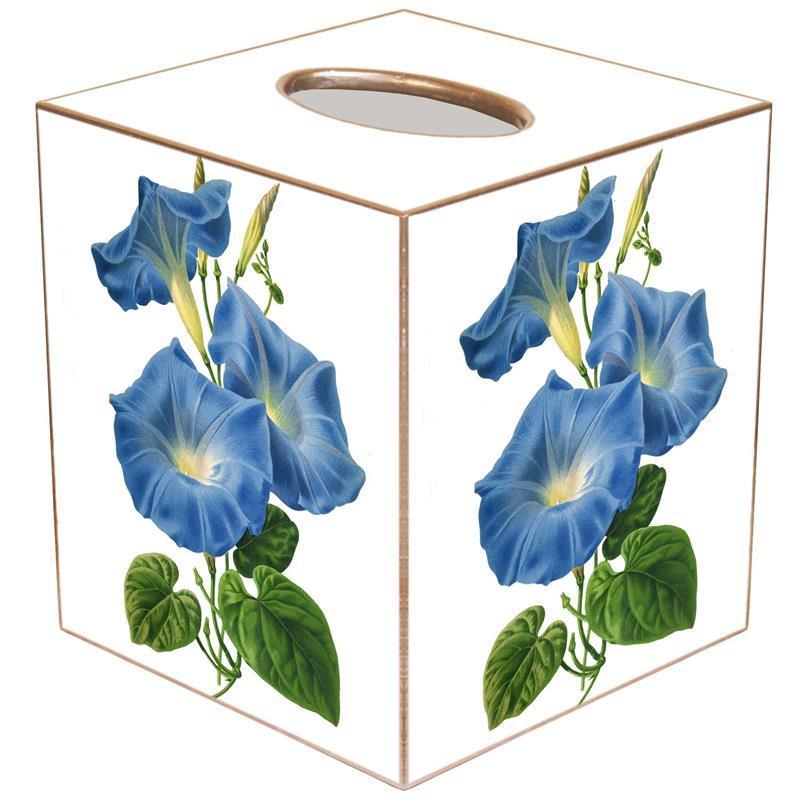 Morning Glories Wastebasket and Optional Tissue Box Cover - Wastebasket Sets - The Well Appointed House