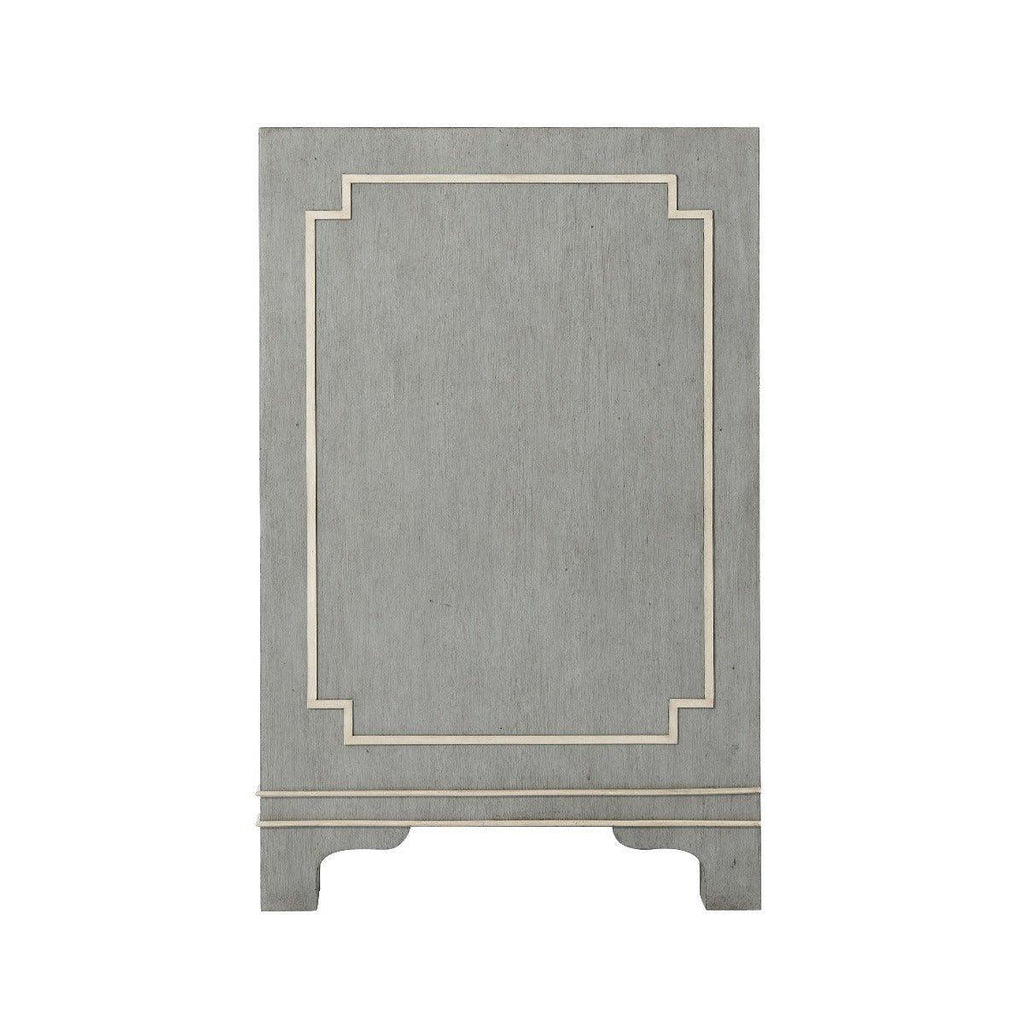 Morning Room Grey Fretwork Cabinet with Four Doors and Adjustable Shelf - Sideboards & Consoles - The Well Appointed House