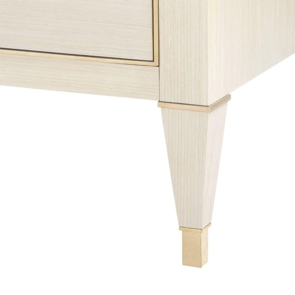 Morris Extra Large 6-Drawer Cabinet in Blanched Oak with Champagne Finish Details - Sideboards & Consoles - The Well Appointed House