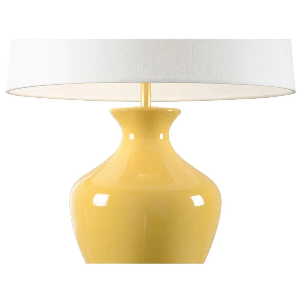 Mustard Yellow Chinoiserie Style Table Lamp with Shade - Table Lamps - The Well Appointed House