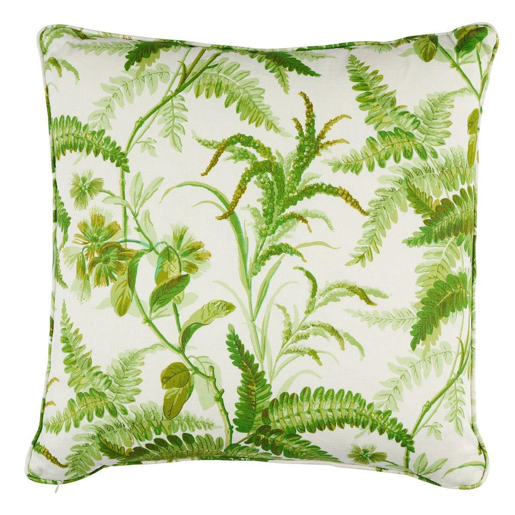 Myers Green Fern Linen Square Throw Pillow - Pillows - The Well Appointed House
