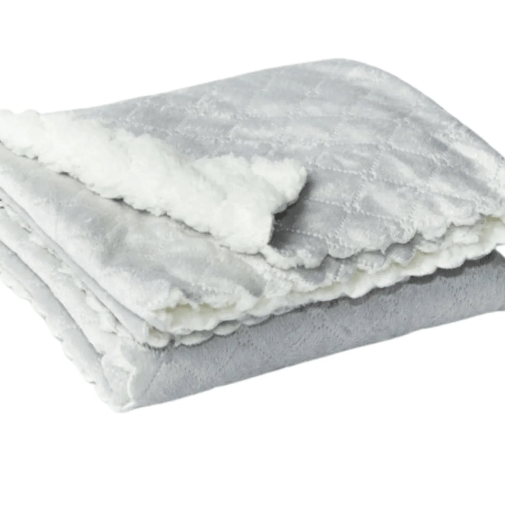 Nanas Quilted Plush Baby Blanket With Faux Sherpa - Baby Gifts - The Well Appointed House