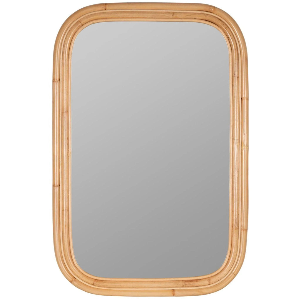 Natural Bamboo Curved Rectangular Framed Wall Mirror - Wall Mirrors - The Well Appointed House