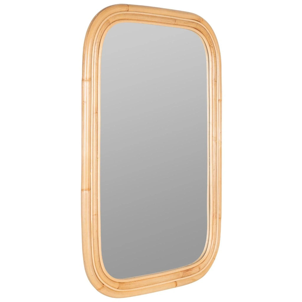 Natural Bamboo Curved Rectangular Framed Wall Mirror - Wall Mirrors - The Well Appointed House