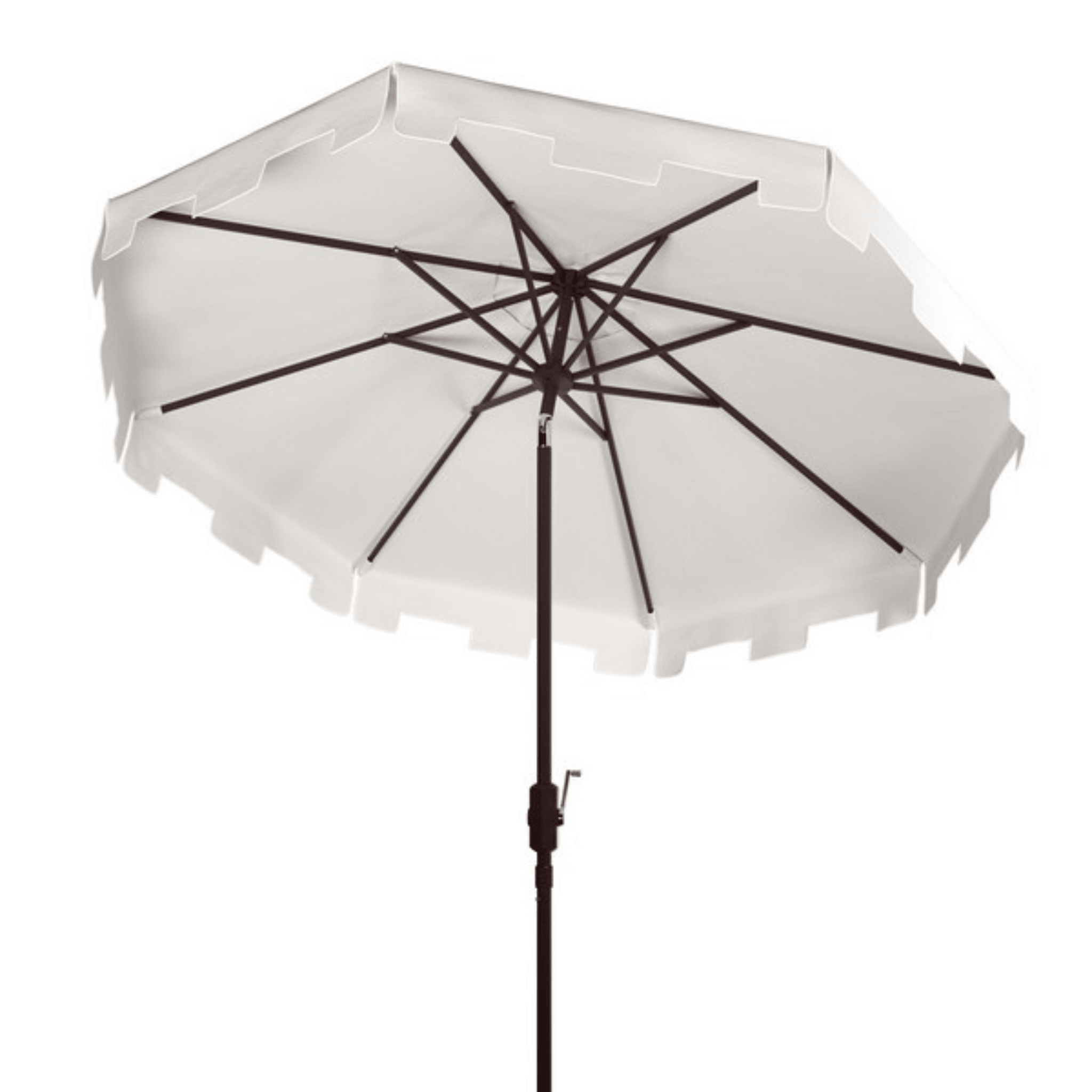 Safavieh 11 ft. Zimmerman Market Umbrella Beige & White Safavieh 11 ft. Zimmerman Market Umbrella Beige & White