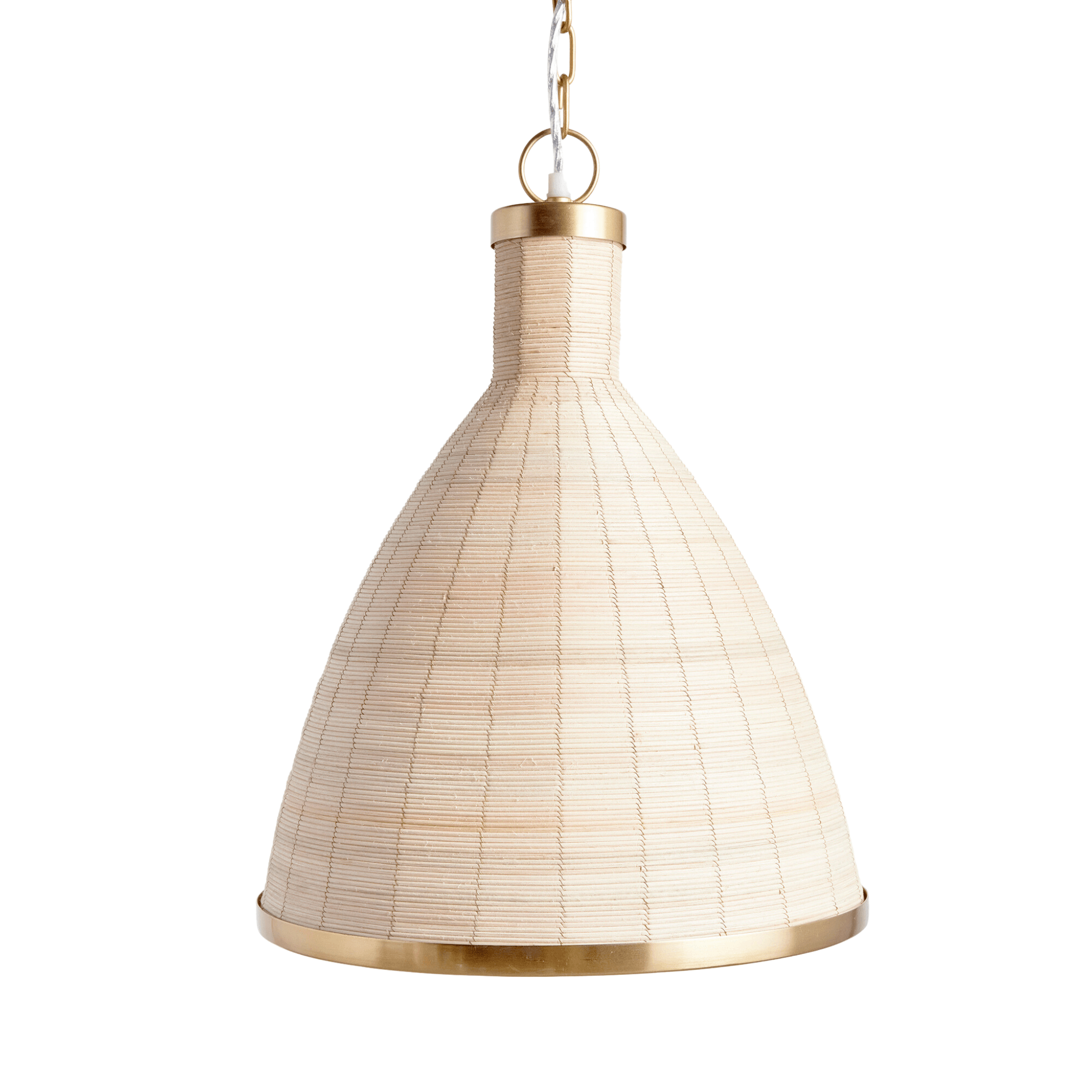 Natural Cane Rattan Petite Bell Pendant Light – The Well Appointed House