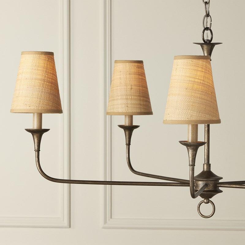 Natural Grasscloth Tapered Chandelier Shade - Lamp Shades - The Well Appointed House