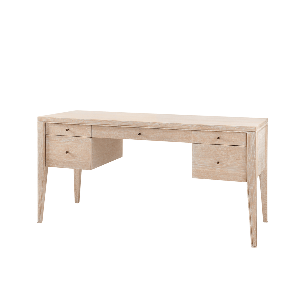 Natural Sand Clear Lacquered Paola Desk - Desks & Desk Chairs - The Well Appointed House
