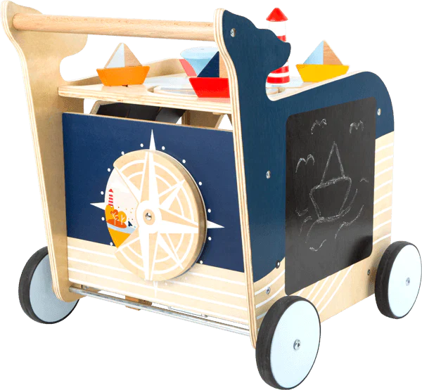 Nautical Whale Baby Walker For Babies - Little Loves Walkers Wagons & Push Toys - The Well Appointed House