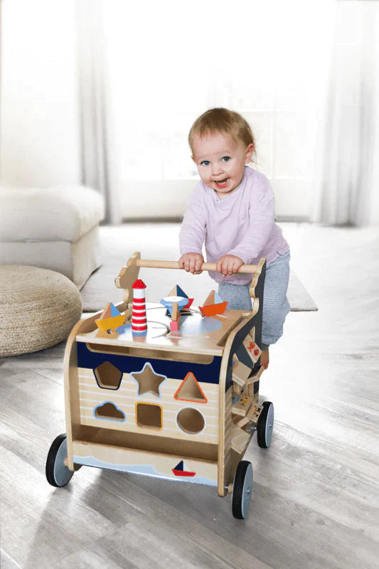 Nautical Whale Baby Walker For Babies - Little Loves Walkers Wagons & Push Toys - The Well Appointed House