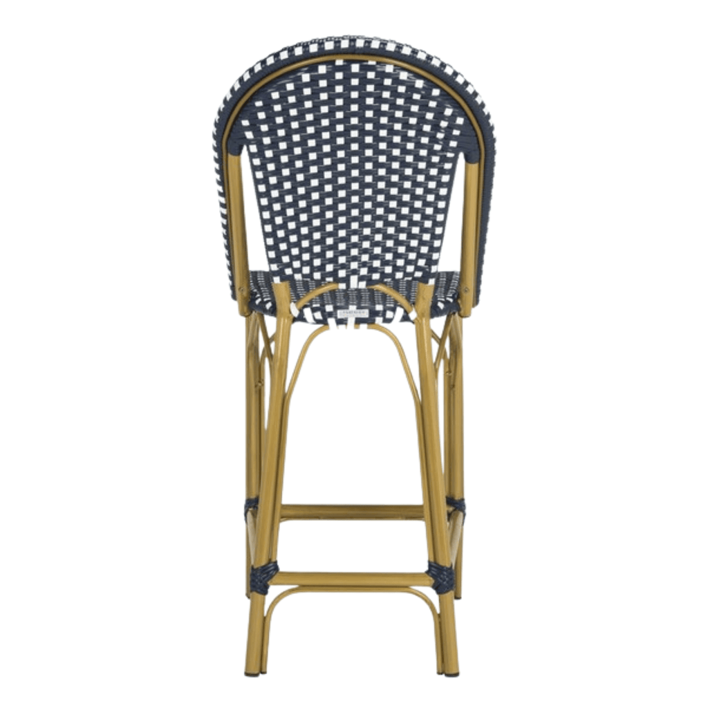 Navy and White French Bistro Stacking Counter Stool - Bar & Counter Stools - The Well Appointed House