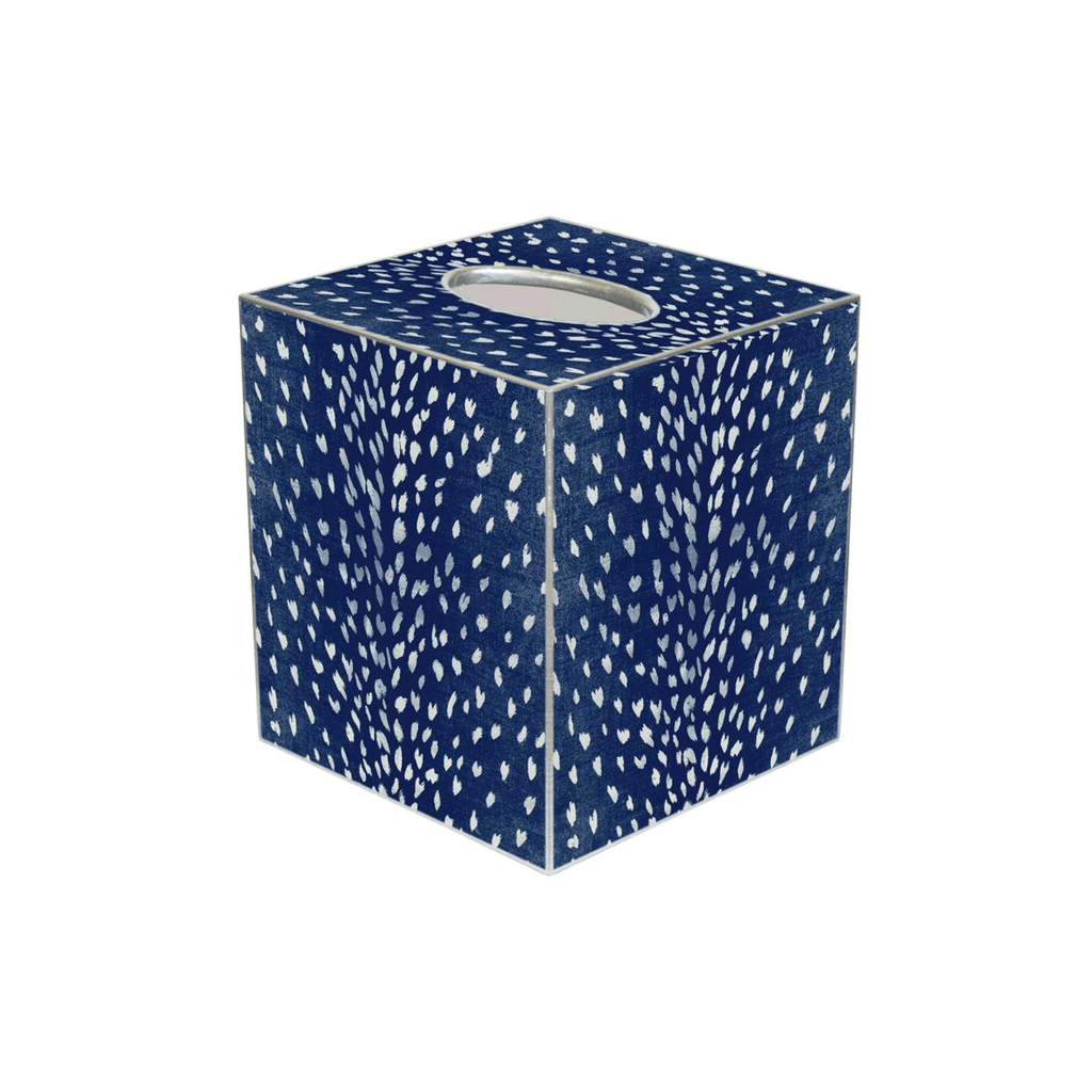 Navy Antelope Wastepaper Basket and Optional Tissue Box Cover - Wastebasket - The Well Appointed House