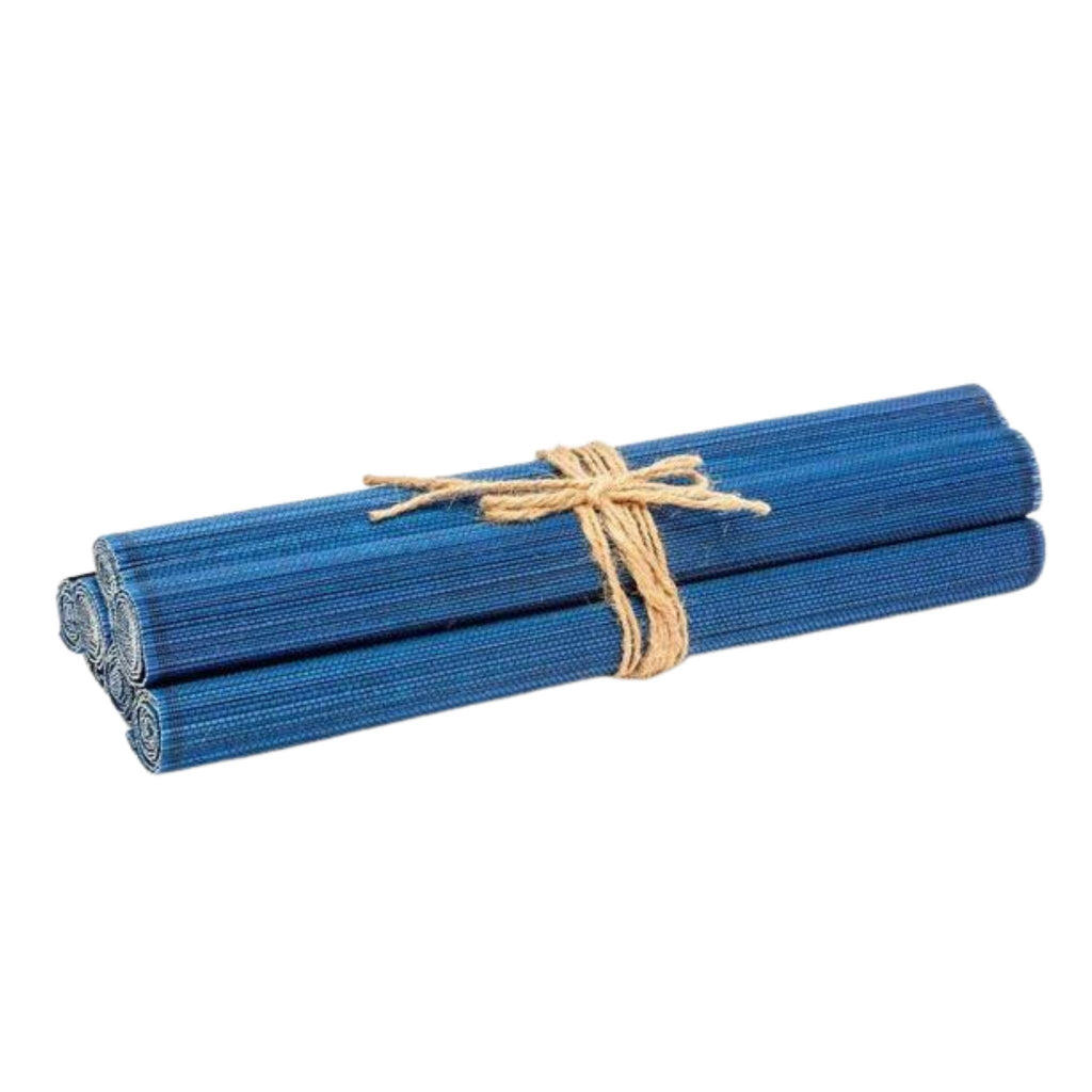 Navy Blue Hand Woven Bamboo Placemats - Placemats - The Well Appointed House
