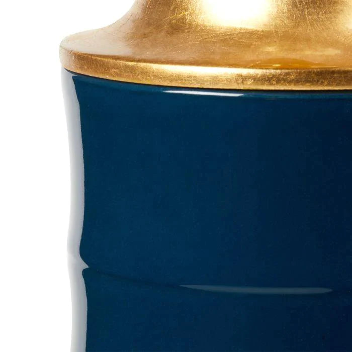 Navy Blue Saigon Glazed Porcelain Table Lamp Base - Table Lamps - The Well Appointed House