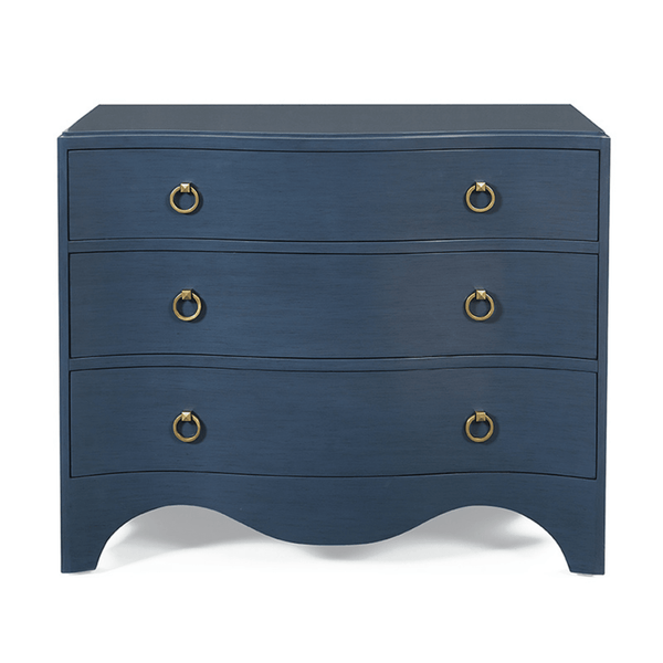 Navy Blue Three Drawer Serpentine Chest – The Well Appointed House