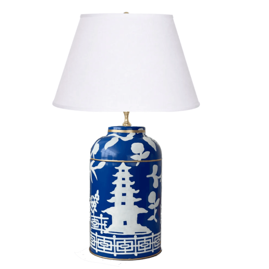 Navy Blue Xanadu Tea Caddy Lamp - Table Lamps - The Well Appointed House
