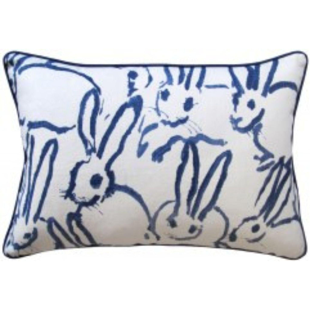 Navy Bunny Design Decorative Linen Throw Pillow - Pillows - The Well Appointed House