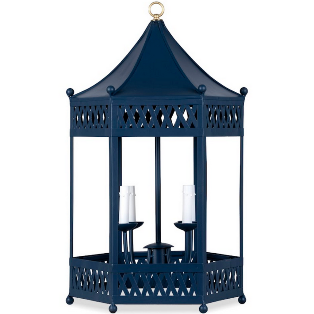 Navy Pagoda Lantern Chandelier - The Well Appointed House 