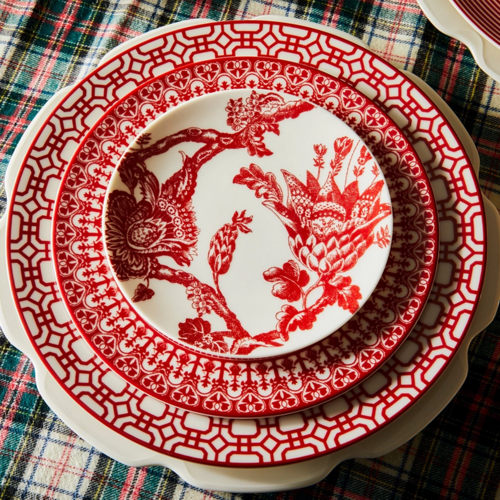 Newport Garden Gate Crimson Dinner Plate - The Well Appointed House