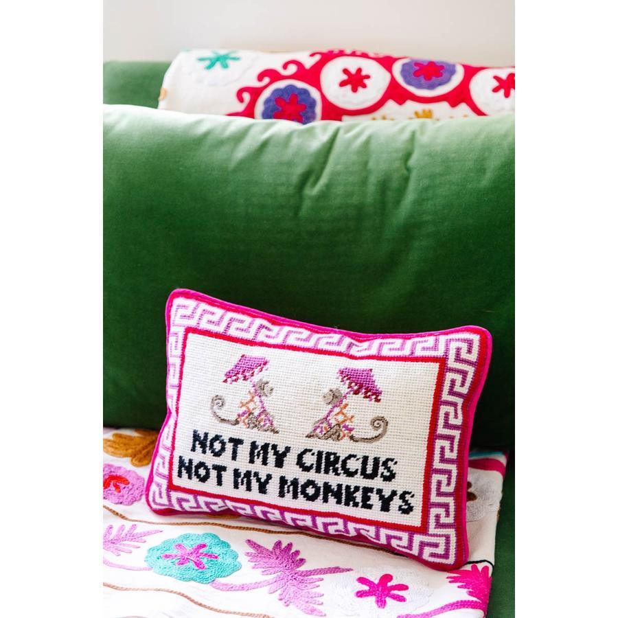 Not My Circus Quote Needlepoint Pillow - Pillows - The Well Appointed House